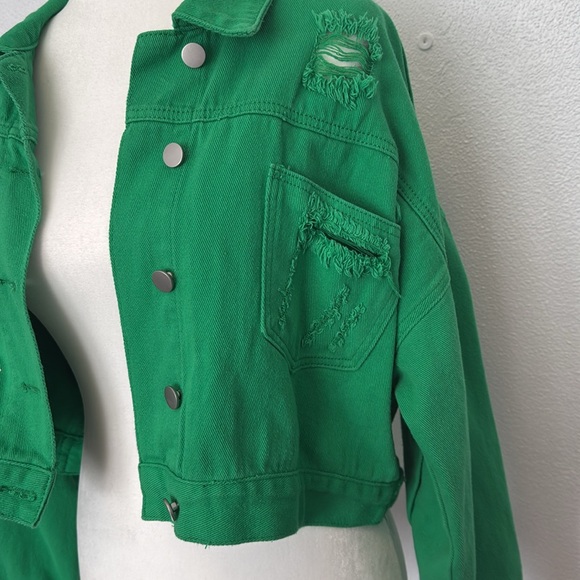 Philadelphia eagles Jean jacket with hanging crystals - Picture 4 of 7